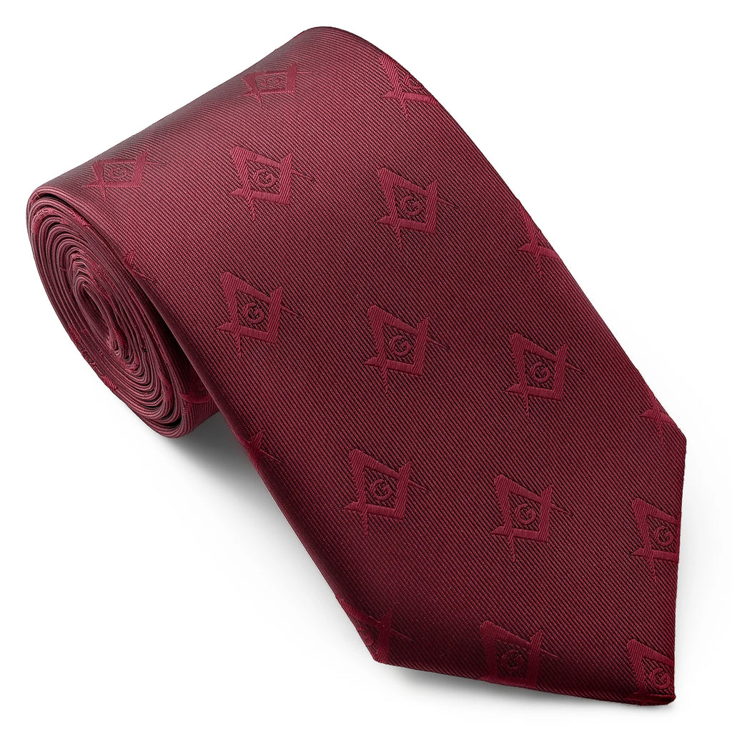 Masonic Freemason Necktie With Compass G Emblem