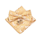 Paisley Bow Tie Set With Pocket Square And Cufflinks