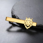 Men's Lion Crown Tie Clip Stainless Steel Vintage
