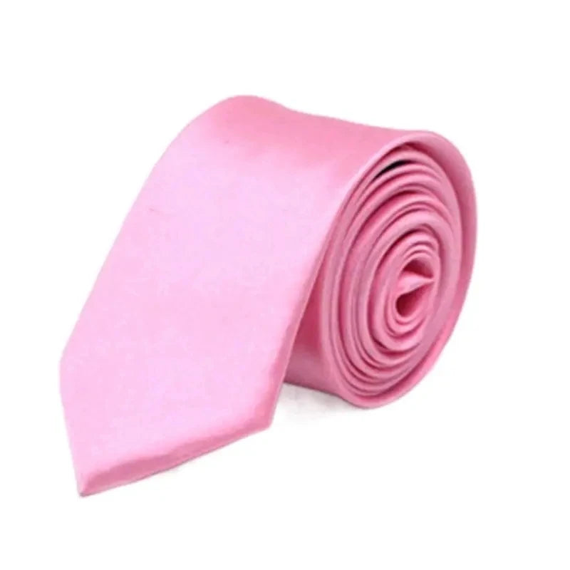 Men's Slim Black Necktie 5 cm – Solid Polyester