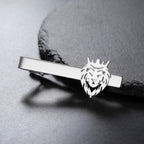 Men's Lion Crown Tie Clip Stainless Steel Vintage