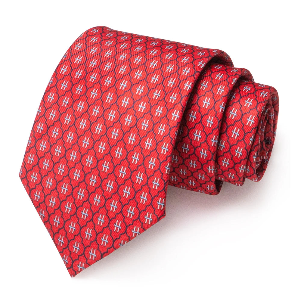 Men’s Geometric Print Necktie – Classic Formal Tie