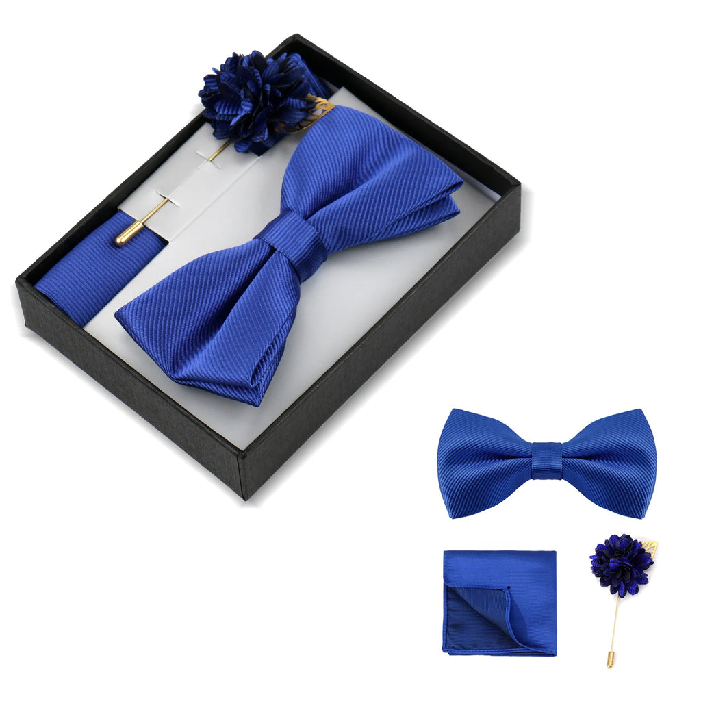 Men's Bow Tie Gift Set With Pocket Square & Lapel Pin