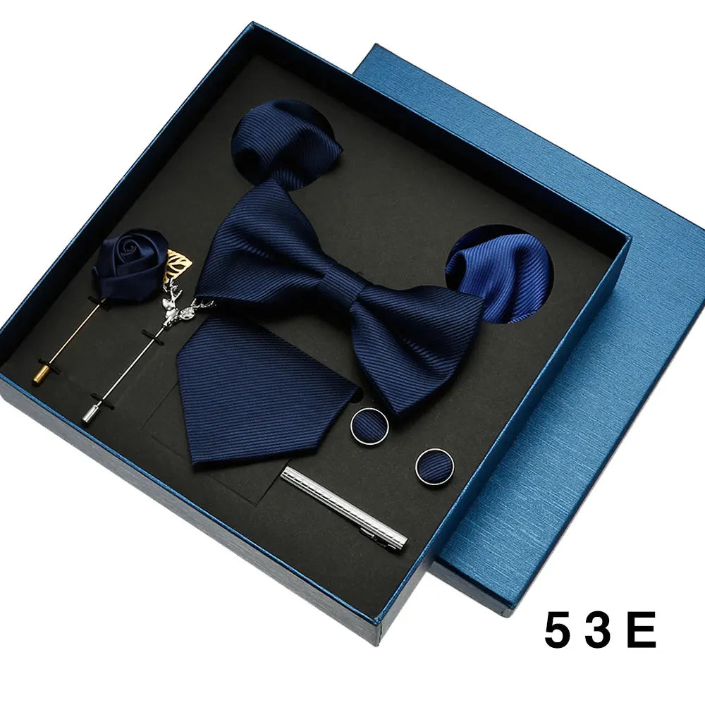 Men’s Tie Gift Set With Bow Tie, Cufflinks & Hanky