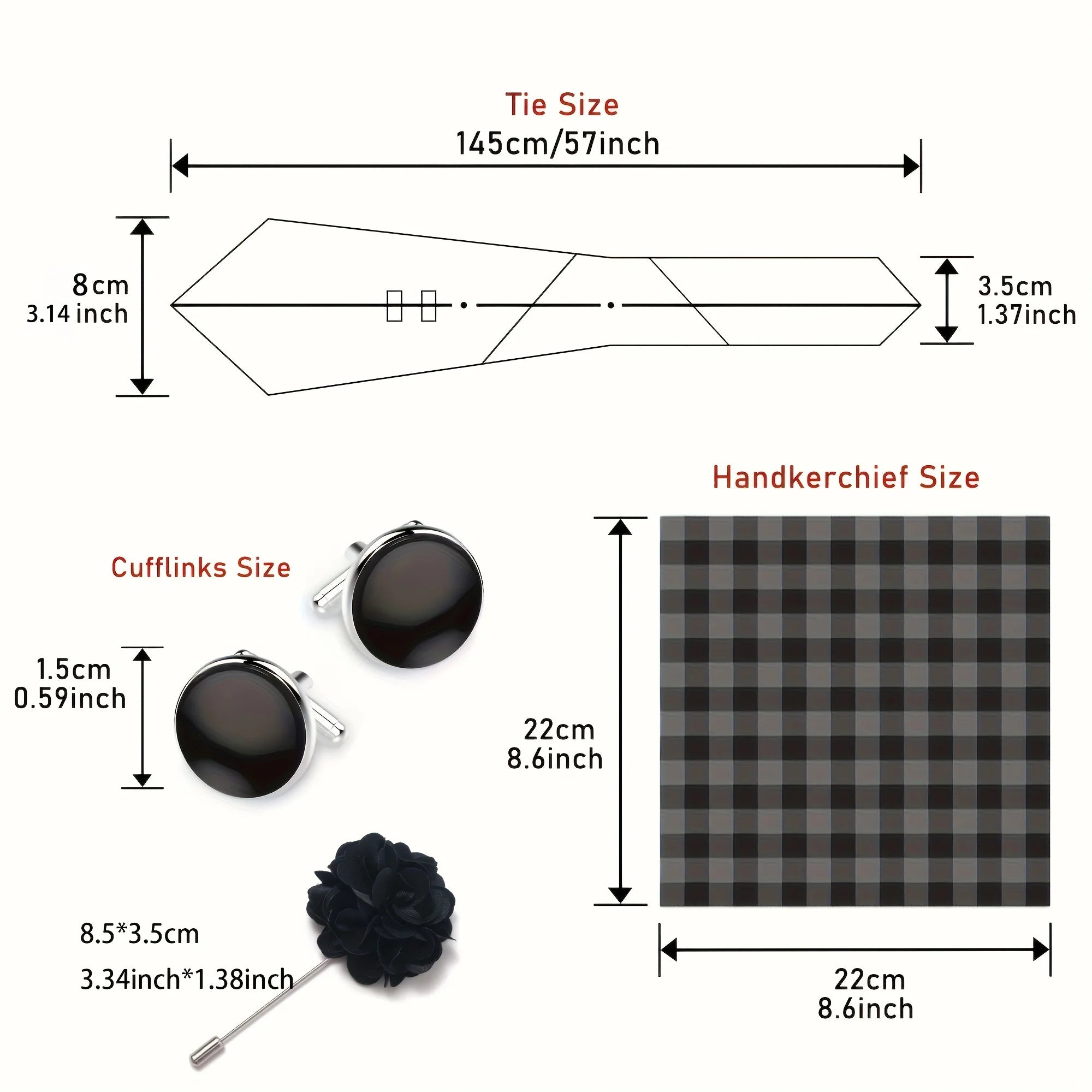 Men's Striped Tie Gift Set With Handkerchief & Cufflinks
