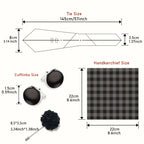Men's Striped Tie Gift Set With Handkerchief & Cufflinks