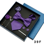 Men’s Tie Gift Set With Bow Tie, Cufflinks & Hanky