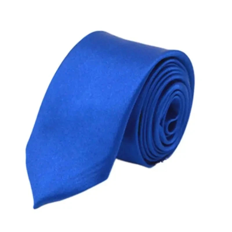 Men's Slim Black Necktie 5 cm – Solid Polyester