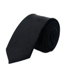 Men's Slim Black Necktie 5 cm – Solid Polyester