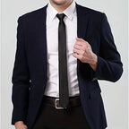 Men's Slim Black Necktie 5 cm – Solid Polyester